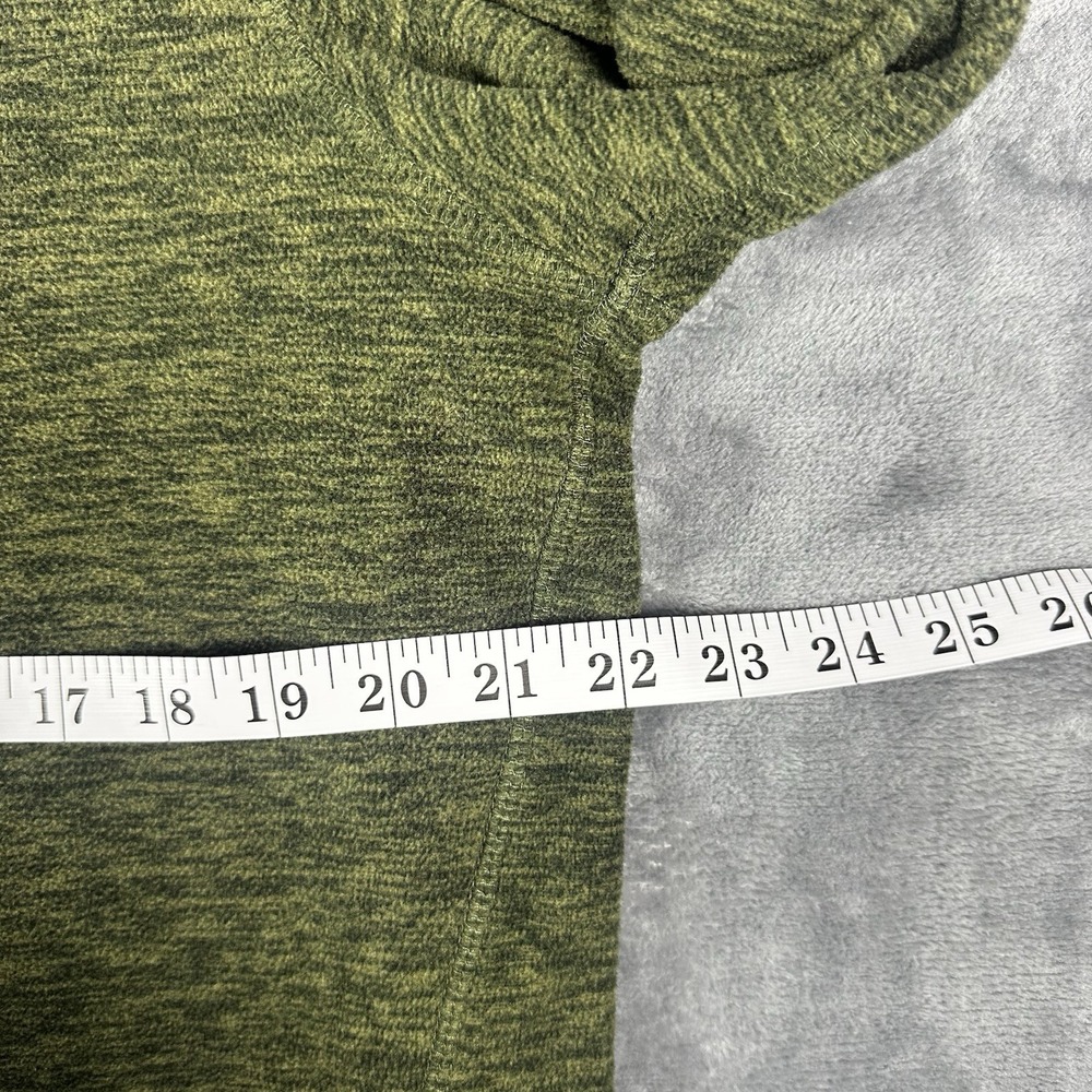 Eddie Bauer Quarter Zip Pullover Men's Large Green Heathered Fleece Jacket - Picture 3 of 16